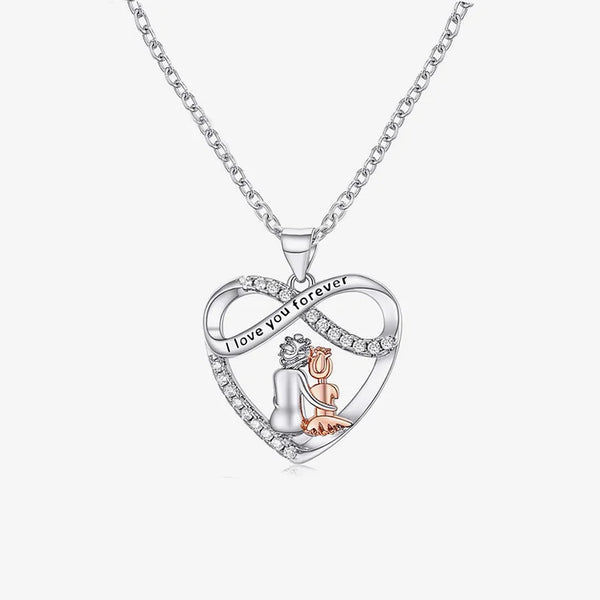 Grandma & Grandaughter - Engraved Heart Necklace