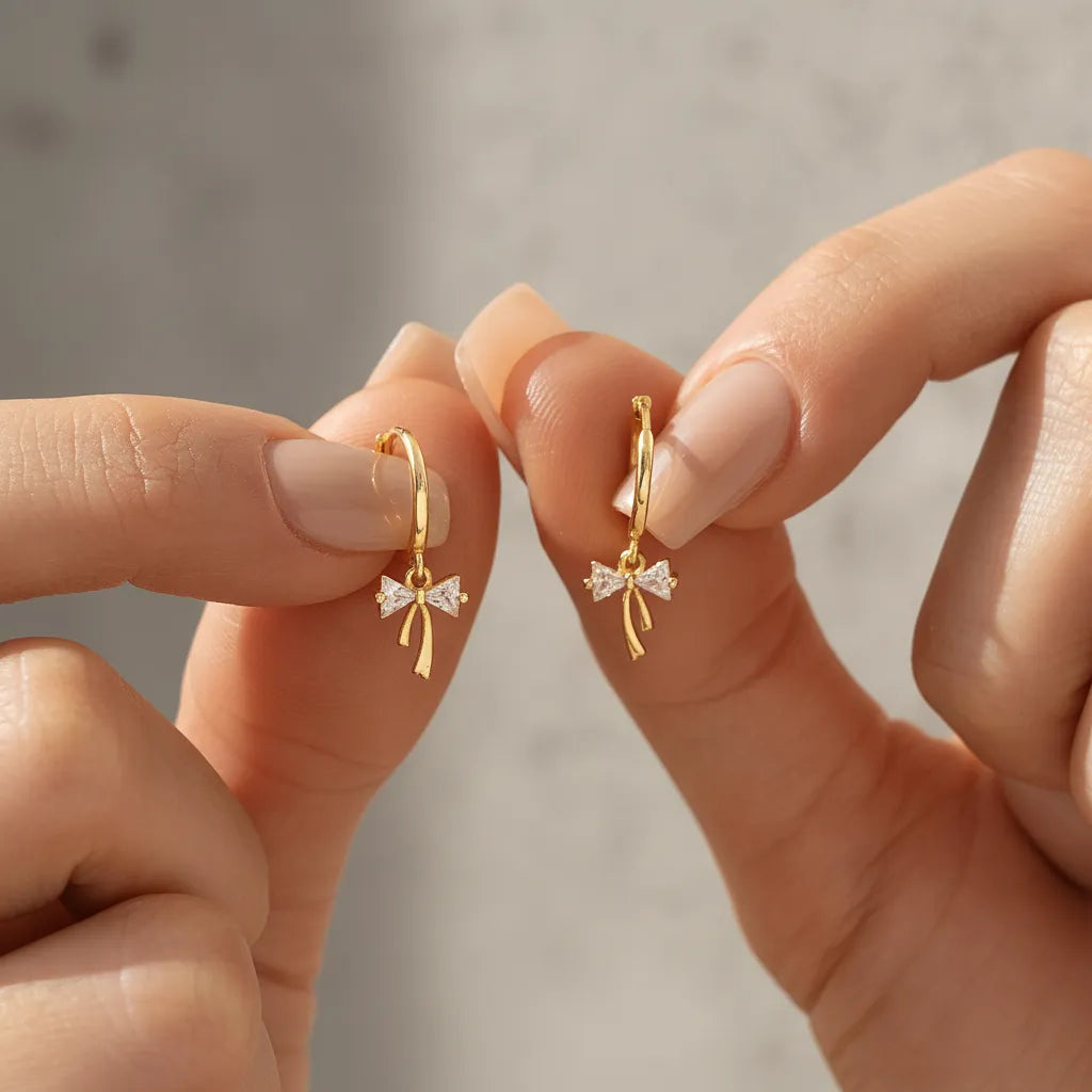 Ribbon Hoop Earrings