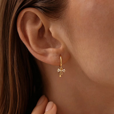 Ribbon Hoop Earrings