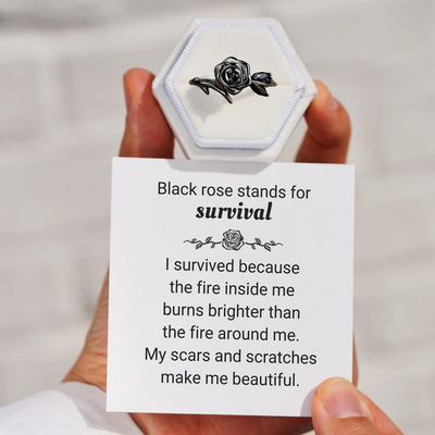 Strong As F*ck - Black Rose Ring